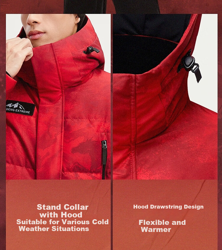 BOSIDENG Off-Season Extreme Cold Goose Down Jacket Unisex Winter Thickened Mid-Length Windproof New Year Red Coat 18