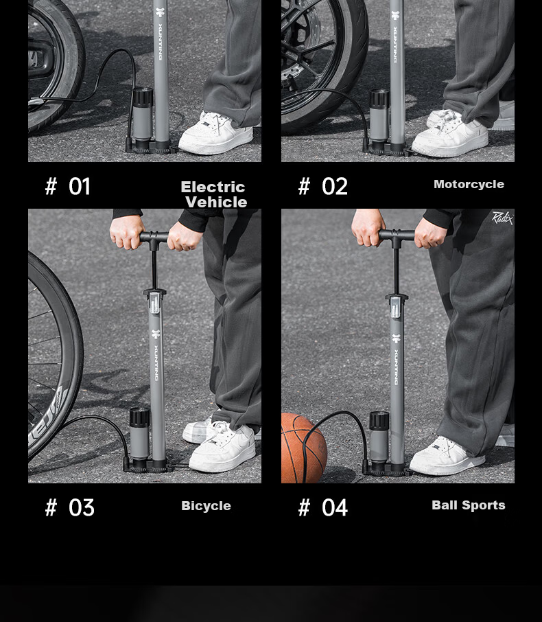 Xunting Road Bike High-Pressure Air Pump Portable Electric Vehicle Inflator Universal Pump 13