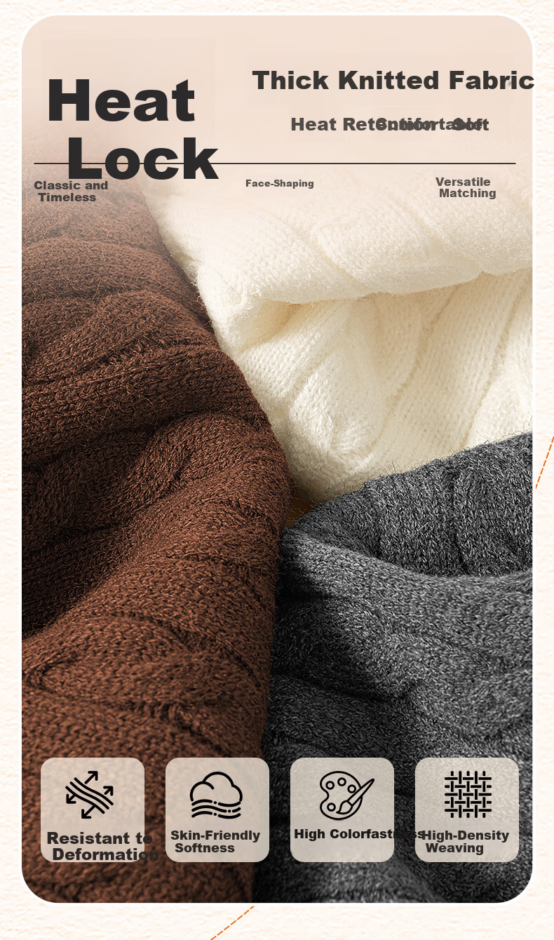 MINISO Men's Round Neck Cable Knit Sweater Autumn Winter Warm Anti-Cold Casual Couple Pullover Black 3XL 5