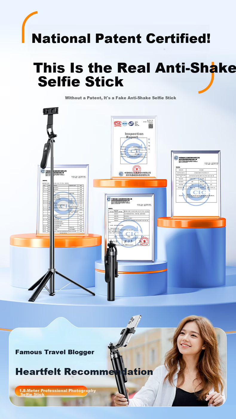 Zhiguozhe 1.8m Aluminum Alloy Selfie Stick Phone Holder Floor Stand 360° Rotation Anti-Shake Follow Shooting Automatic Tripod Portable Travel 2026 New Model 4