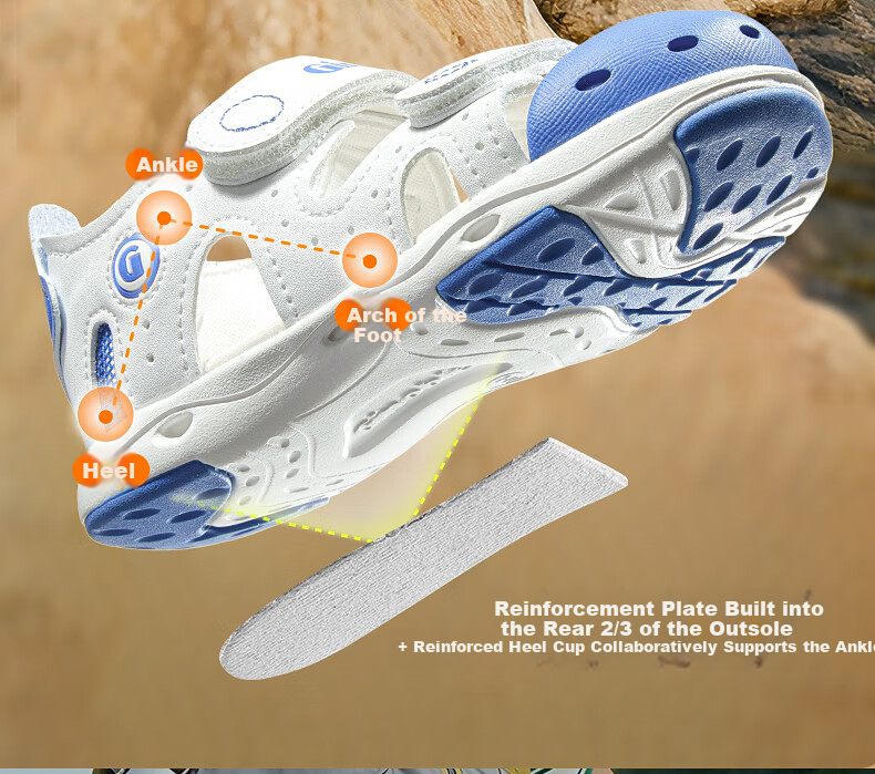 Ginoble Children's Walking Shoes Summer 2026 Breathable Sandals for Boys and Girls Ages 1-5 GW1878 White Cloud 7