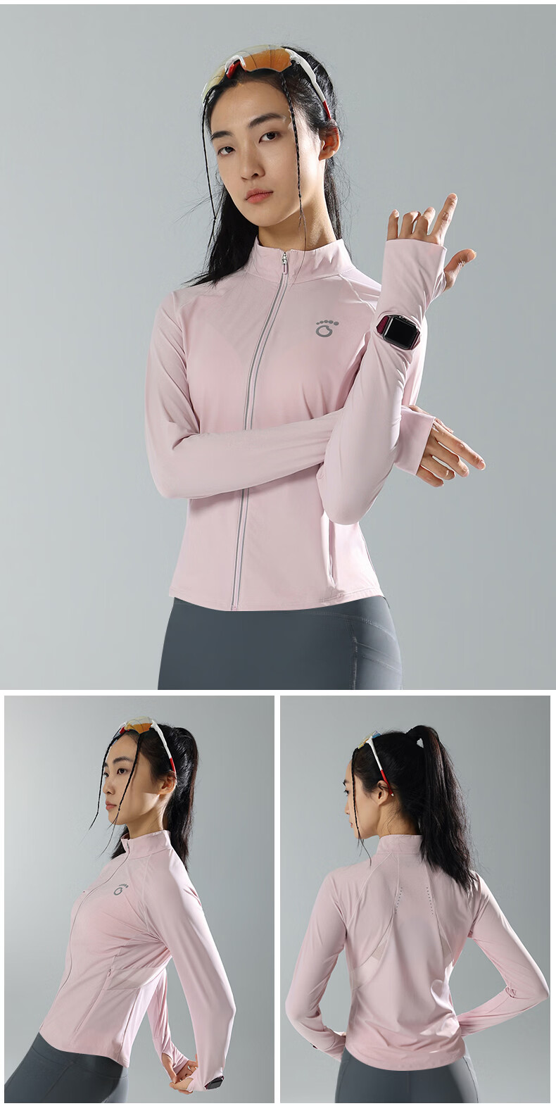Macondo Women's Knitted Zip-up Jacket 6th Generation 3A Antibacterial Sun Protection Cooling Running Training Sports Jacket Black M 9