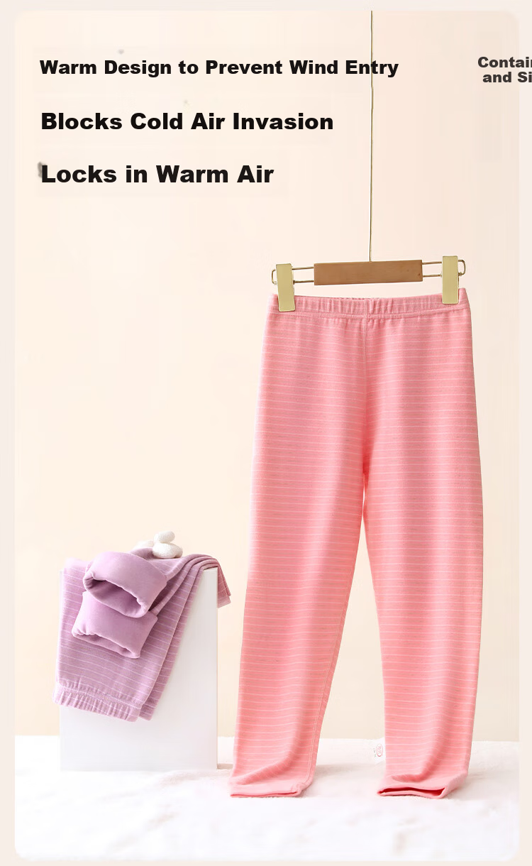 LangSha Kids Thermal Pants Boys Wool Silk Autumn Trousers Thickened Fleece Homewear School Uniform 14