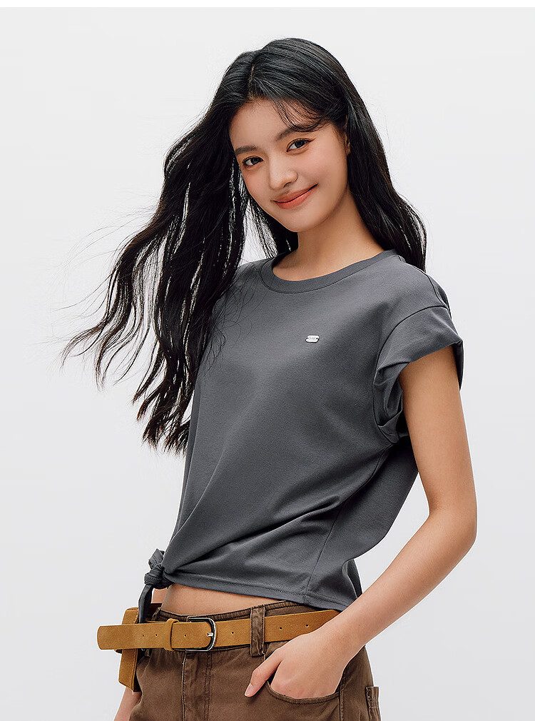 Semir Women's Summer Short Sleeve T-Shirt with Knot Design 2026 Mall Style 101326100060 22