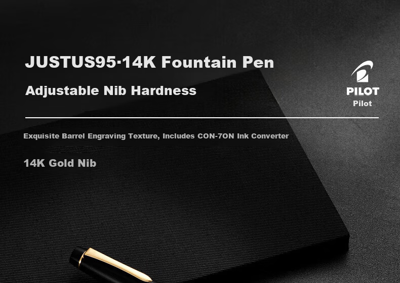 PILOT Justus 95 Gold Fountain Pen Business Office Executive Adult Signature Pen FM Nib Mesh Pattern FJ-3MR-NB-FM-NT 1