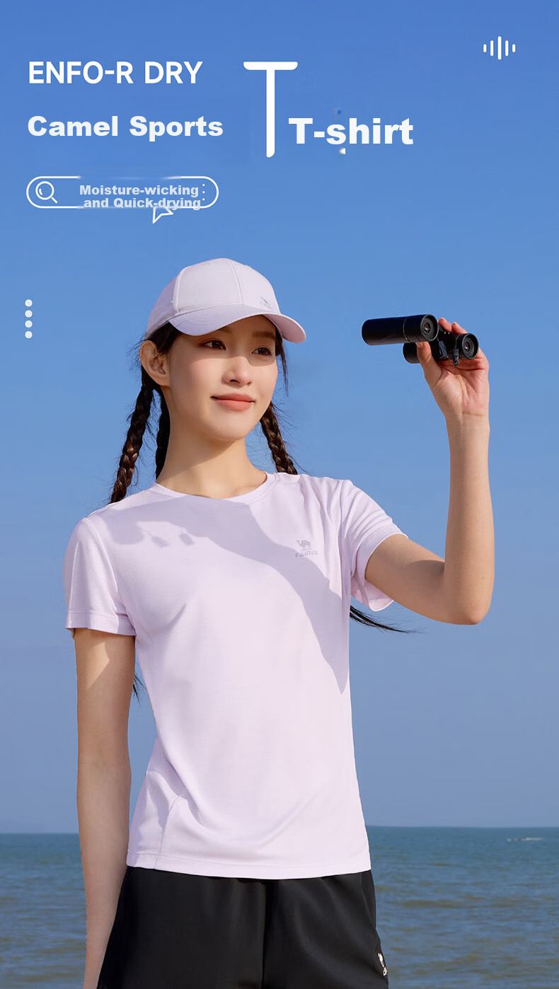 CAMEL Quick-Dry Running Sports T-Shirt Men Breathable Crew Neck Short Sleeve Top C16BAVL6077 Night Blue XL 1