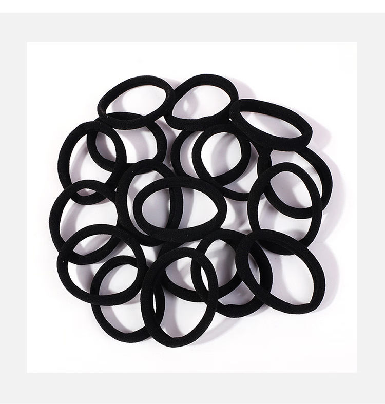 MEIFUYU Black High Elasticity Four-Strand Thin Hair Ties Hair Bands 30 Pieces Elastic Hair Bands WH7232 3