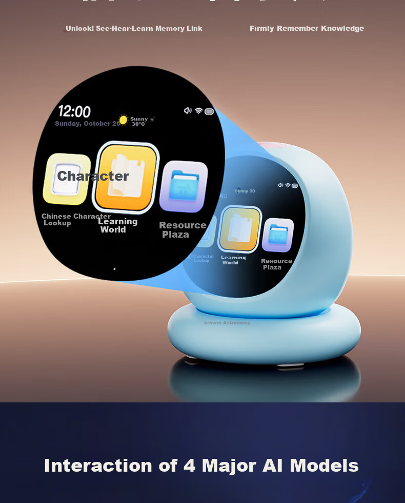 Wanhuo 61 Children's Day Gift for Girls High-End Birthday Gift Smart Alarm Clock 2026 New Student Wake-Up Device Bean Bag AI Learning Robot Time Manager 9