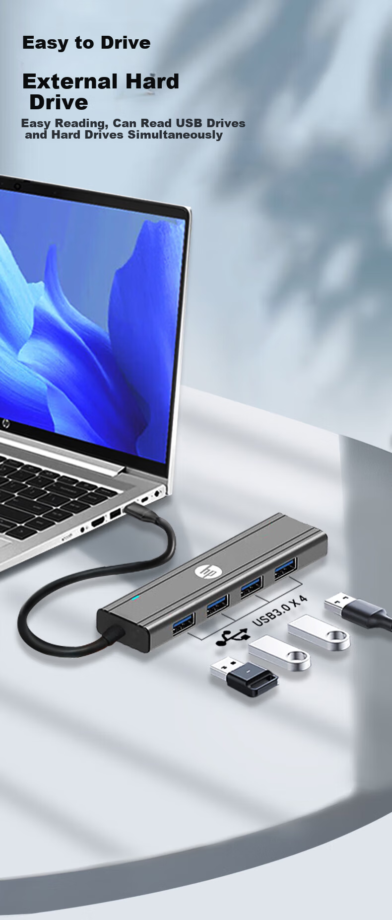 HP Type-C Docking Station USB Hub PD 100W HDMI Ethernet Adapter Card Reader Compatible with Apple MacBook Air Huawei Lenovo Laptops 4
