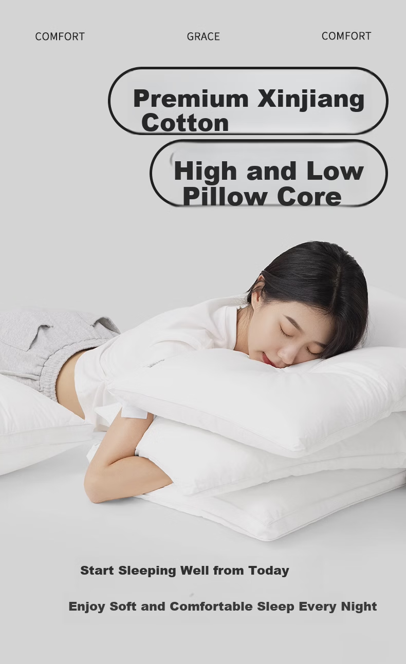Grace Pure Cotton Pillow Core Adult Neck Support Sleep Pillow Home Dorm Pillow Medium Size 1