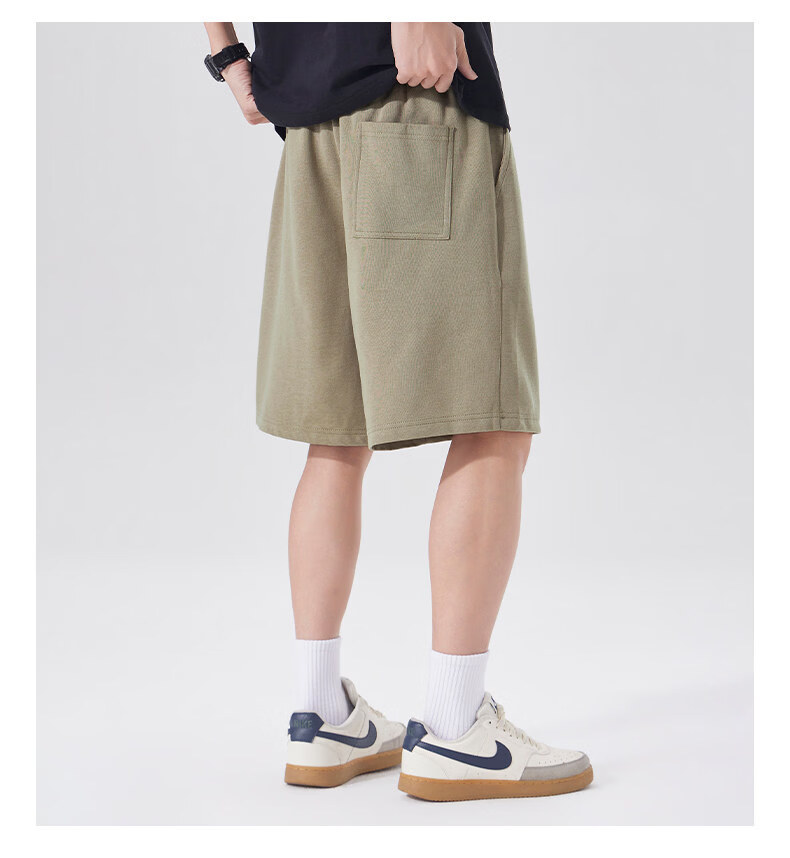 Fingercroxx IT American Style Casual Men's Summer Lightweight Breathable Loose Fit Five-Point Straight Woven Shorts Khaki 3XL 20