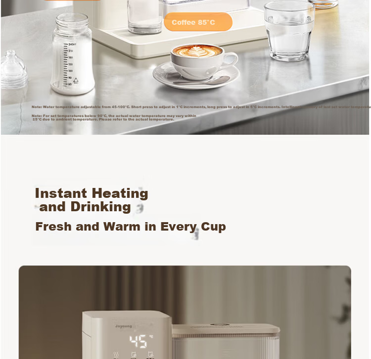 Joyoung Household Instant Hot Water Dispenser Office Desktop Small Direct Drinking Machine Instant Hot Water Electric Kettle Milk Tea Multi-Temperature Adjustable Kettle JYW-WJ180 14