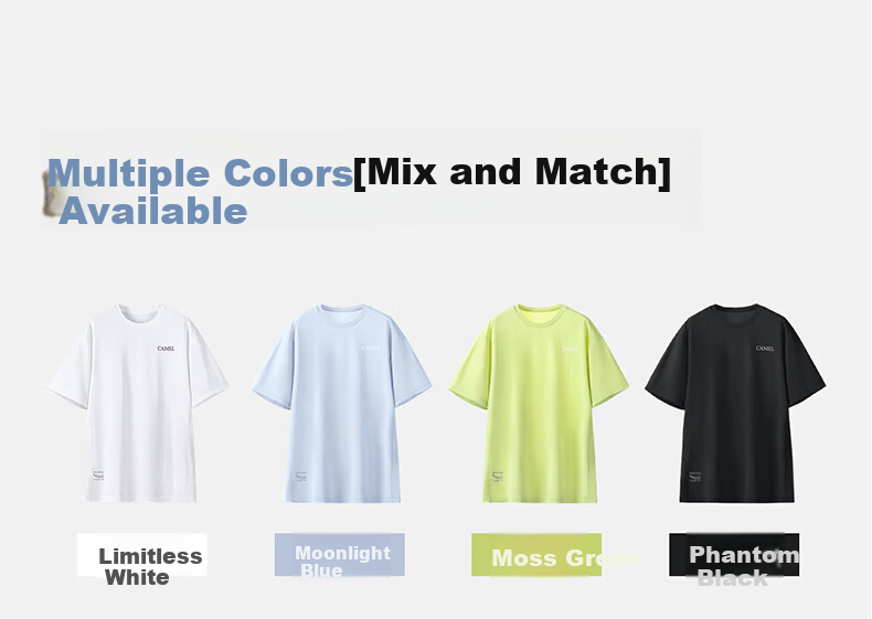 CAMEL Quick-Dry Women's Ice-Feel Sun Protection Crew Neck Short Sleeve Sports T-Shirt C26BARLG053 Morning Smoke Pink L 13