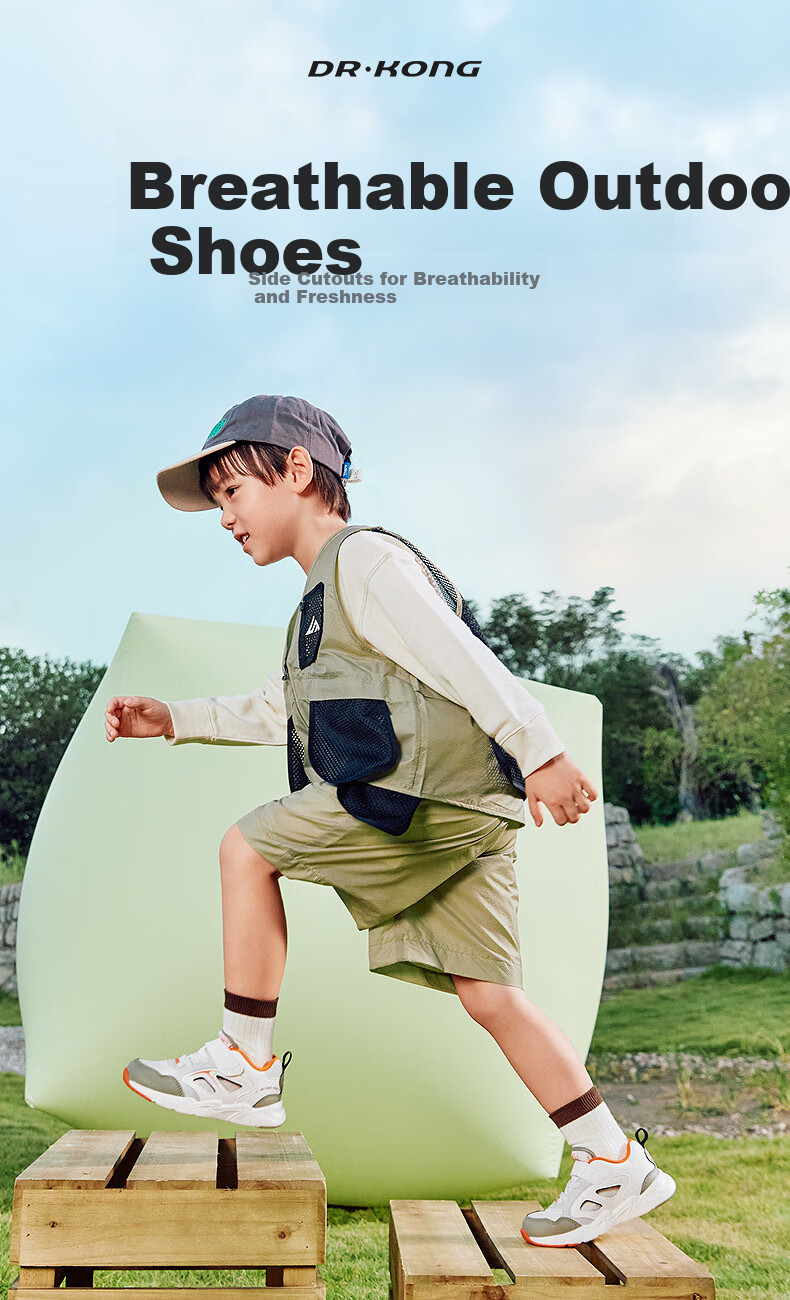 Dr. Kong Soft Toddler Walking Shoes Sports Shoes Spring Summer Boys Girls Breathable Sandals Black/Beige/Blue Size 23 1