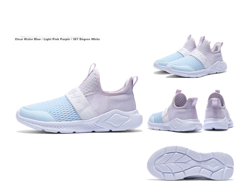 361° Children's Shoes, Kids' Sneakers Slip-On, Summer Boys And Girls Lightweight Breathable Laceless Running Shoes, Purple, Size 32 39