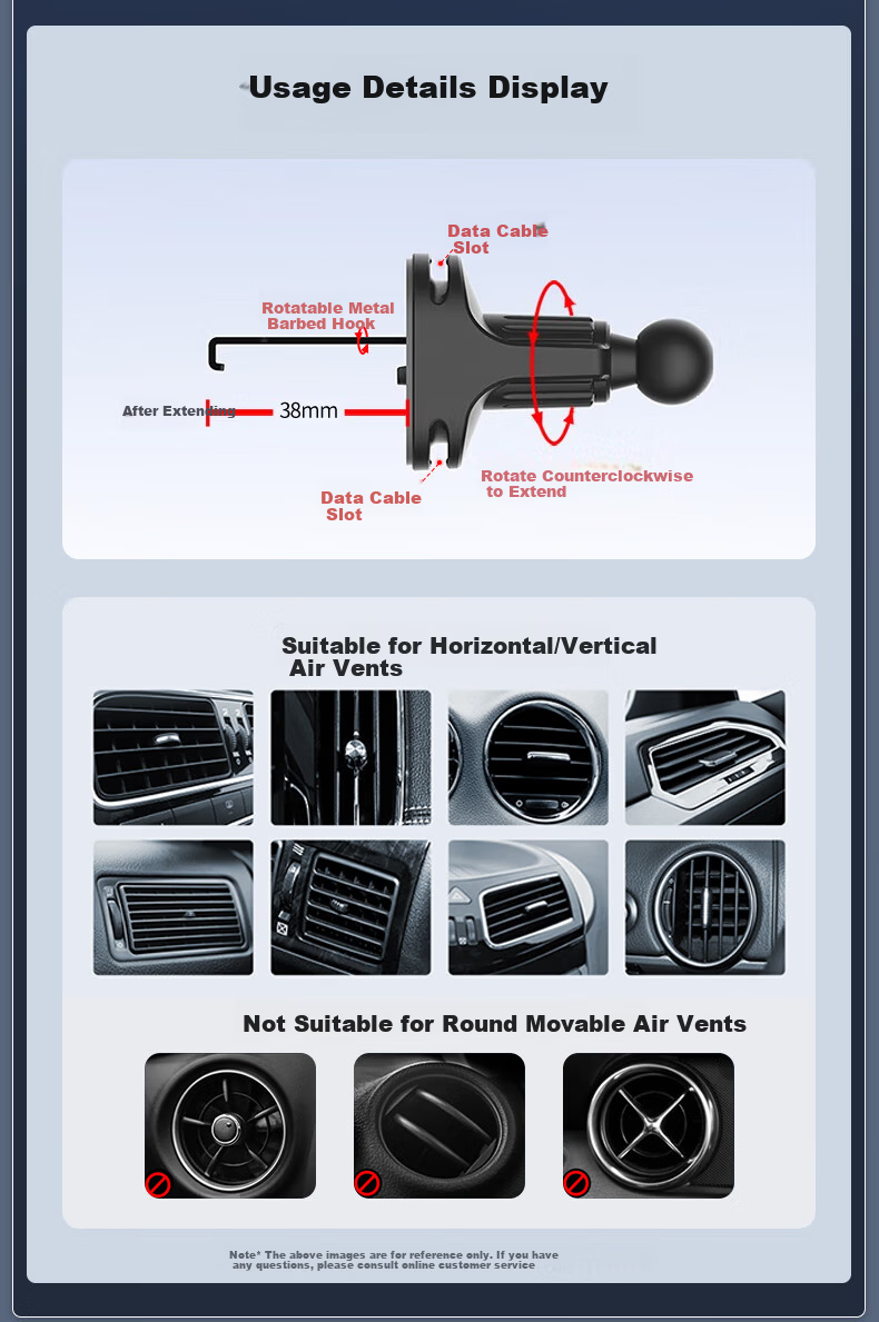 KOOLIFE Mercedes-Benz Car Mount GLC/C-Class Air Vent Navigation Base + Solar Powered Electric Phone Holder 2019-2021 Models 10