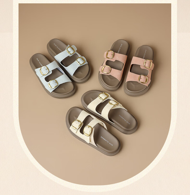 ZHR Birkenstock Women's Sandals 2026 Summer New Breathable Casual Slip-On Sandals AY352 Beige Size 35 10