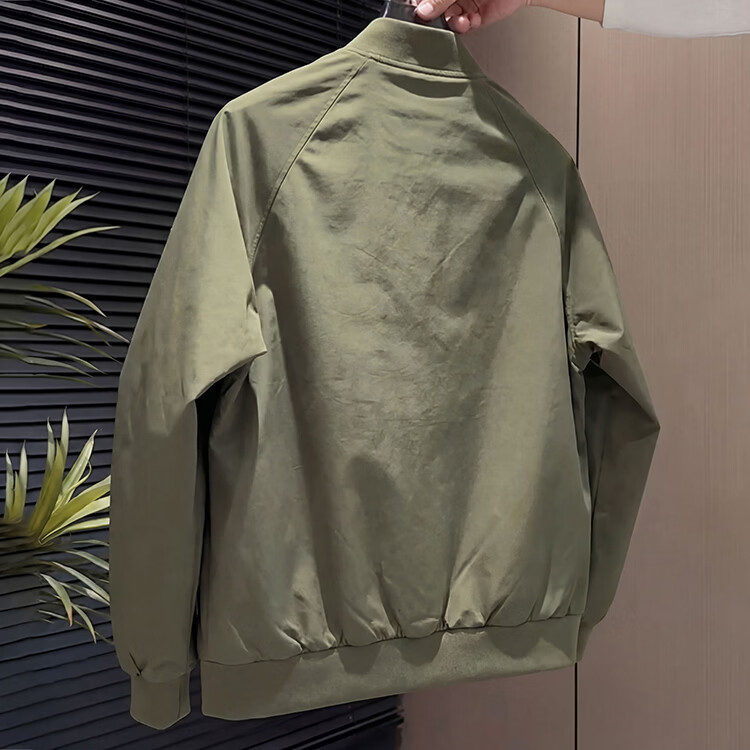 JEEP Men's Spring Autumn Khaki Baseball Collar Loose Shell Jacket M 15