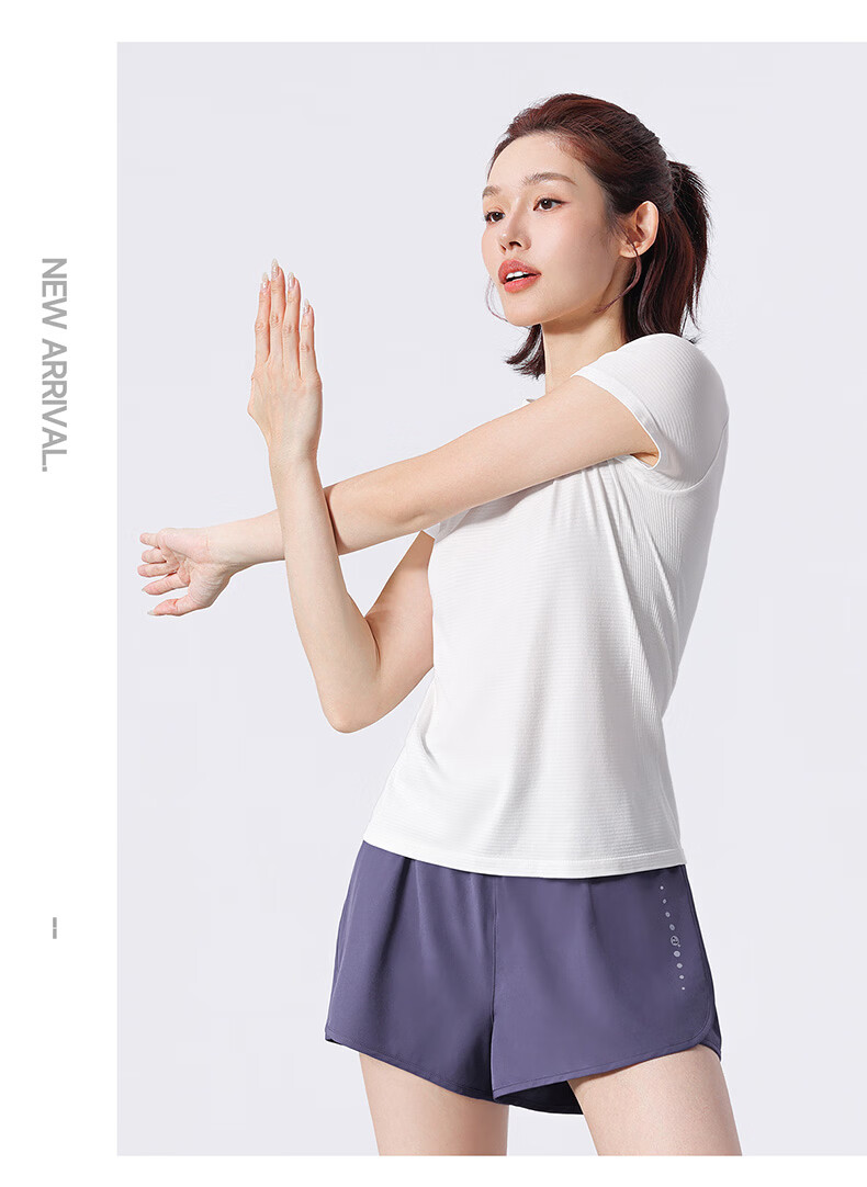 CAMEL Quick-Dry Sports T-Shirt Women Breathable Running Training Short Sleeve Top Y26BK1L3018 Jade White L 16