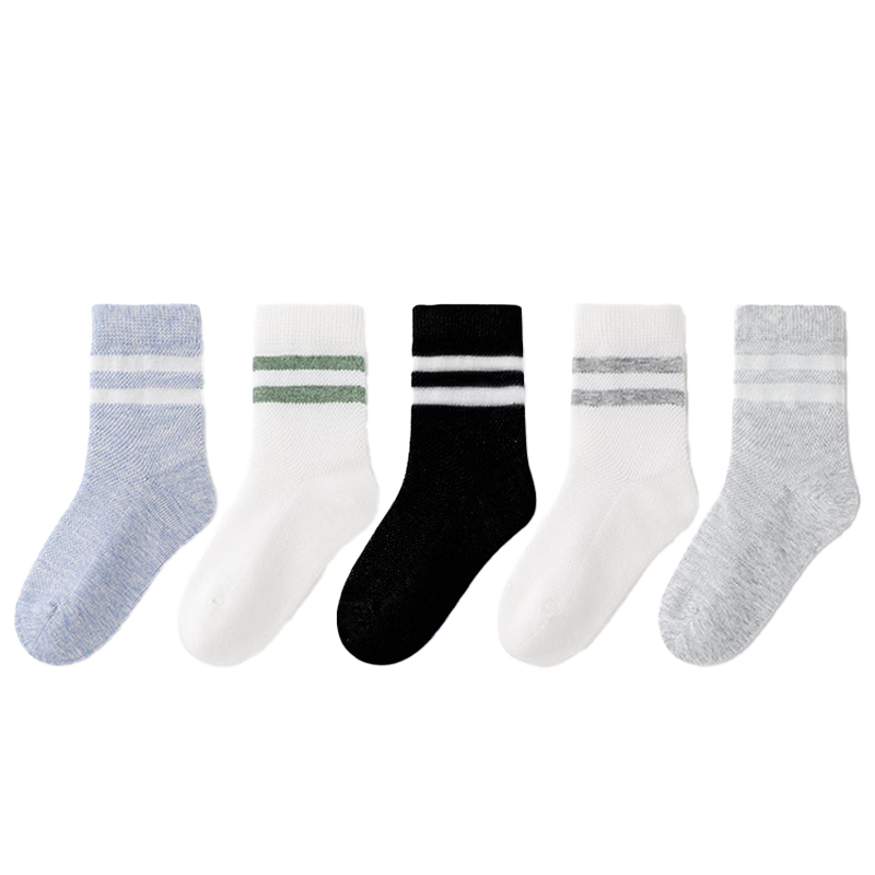 Free Style Kids Socks Summer Thin Mesh Breathable Boys Sports Cotton Student Socks
