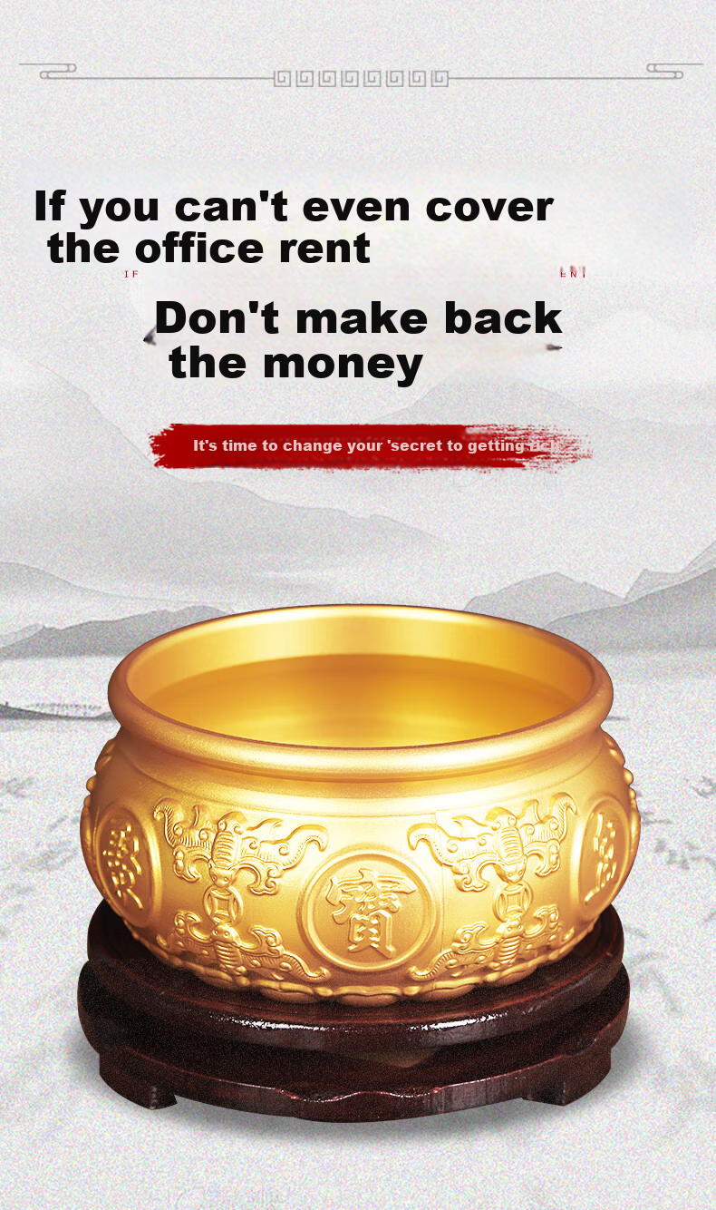 Original Craftsman Brass Wealth Bowl Ornament Fortune Attracting Decor for Living Room Office Home Placement 1
