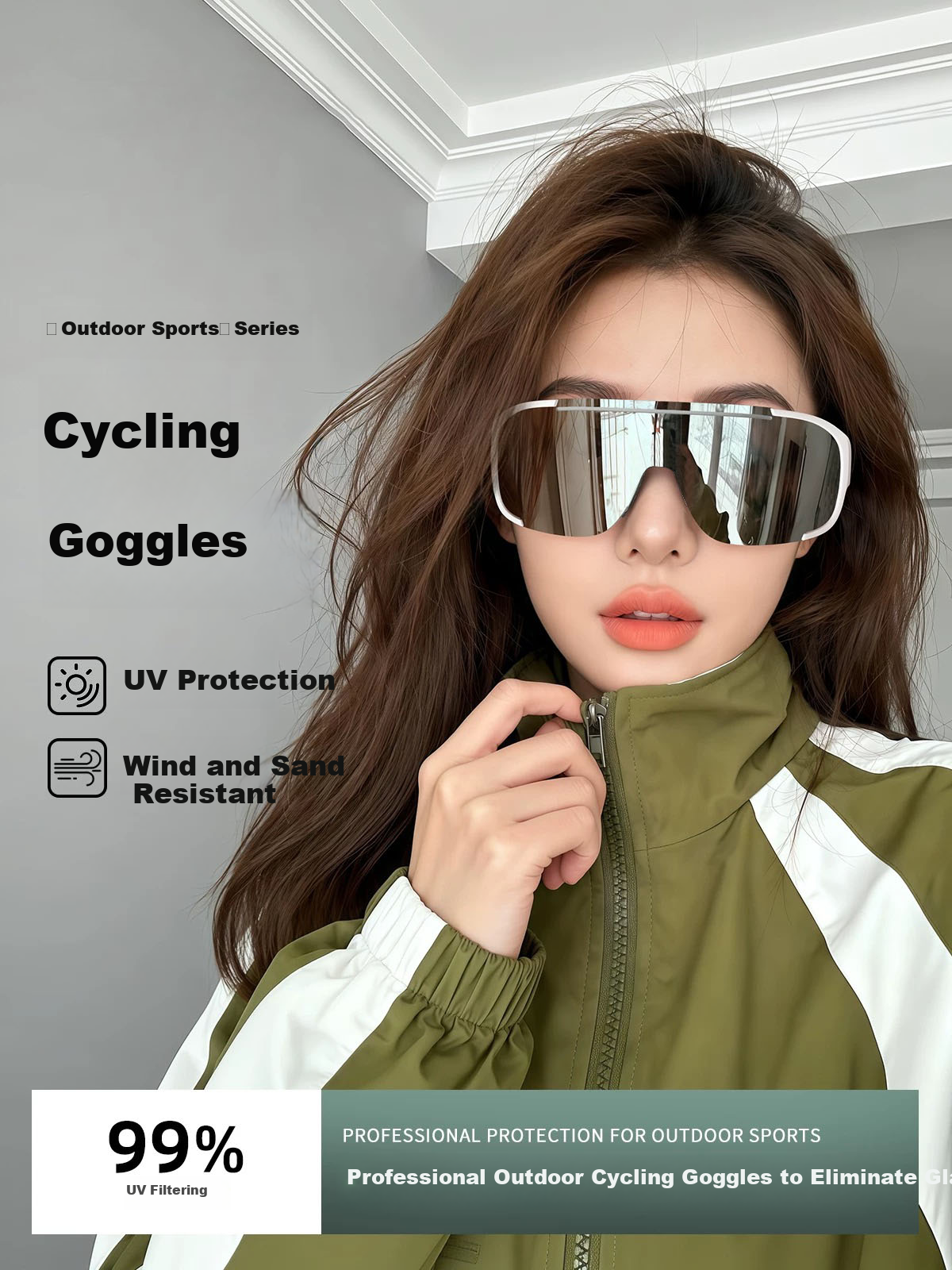 Jimmy Orange Mountaineering Goggles UV Protection Snow Climbing Outdoor Sports Windproof Sandproof Cycling Sunglasses Unisex 2