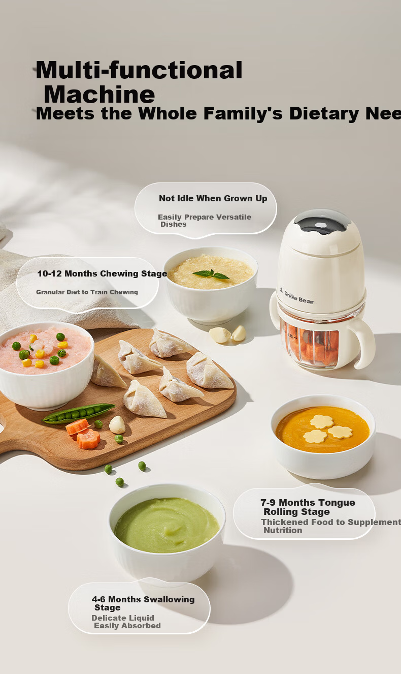 Little White Bear Baby Food Processor Small Infant Food Maker Multi-Function Blender 6028 17