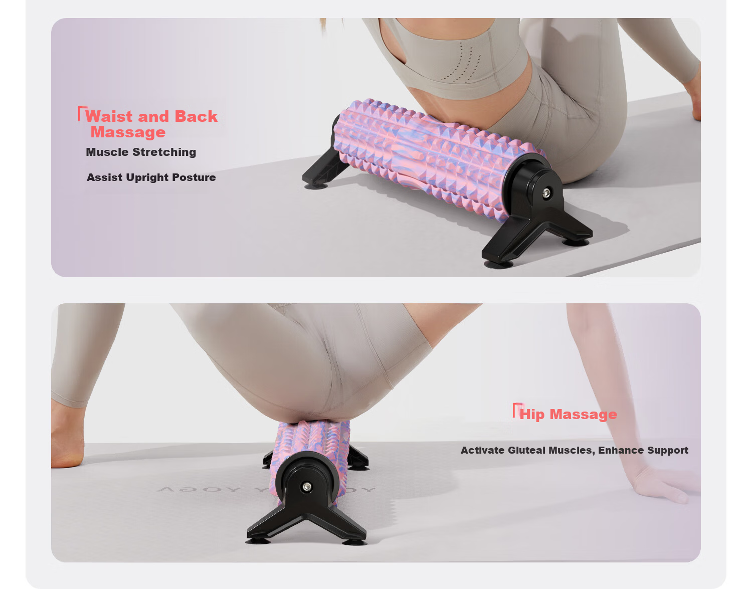 Yottoy Bracket Foam Roller Stick Fixed Wolf Tooth Professional Massage Roller Fitness Tool Yoga Column Caro Blue 2