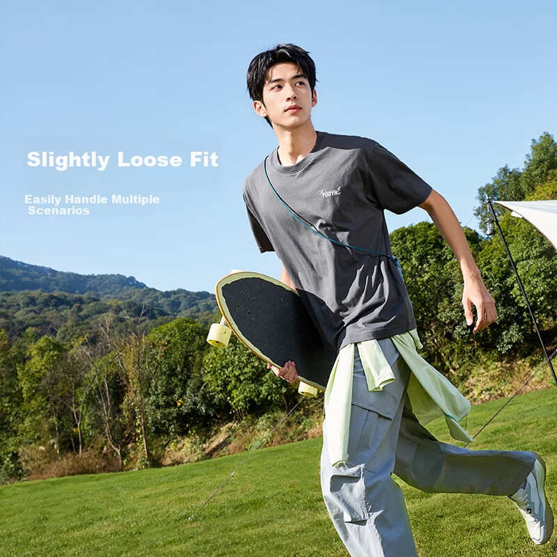 361° Men's T-Shirt Spring Summer New Sports Casual Loose Fit Crew Neck Short Sleeve Top 652629112-1