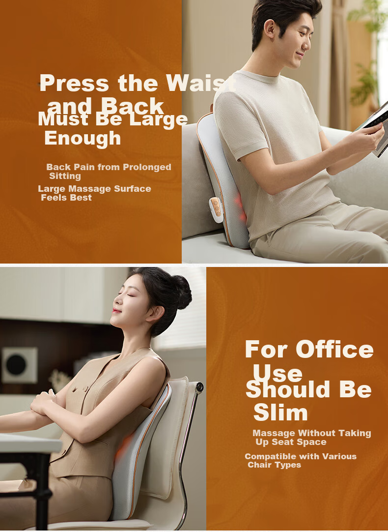 Ecomed German Back Massager Massage Cushion Waist Massager Neck Cervical Shoulder Office Massage Backrest Full Body Practical Birthday Gift for Parents Elders 5