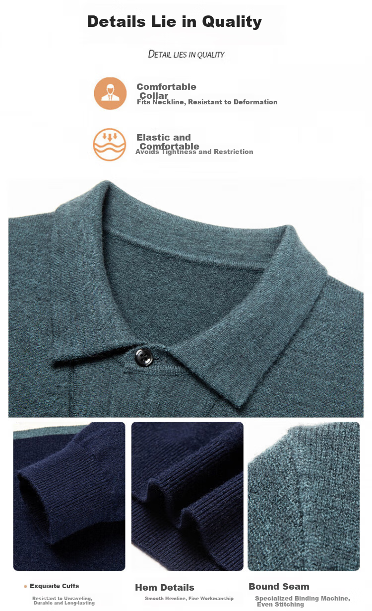 Hengyuanxiang [Wool Blend] Long Sleeve T-Shirt Men Autumn Winter Thickened Warm Knitted Base Shirt Sweater Dark Gray 3XL 3