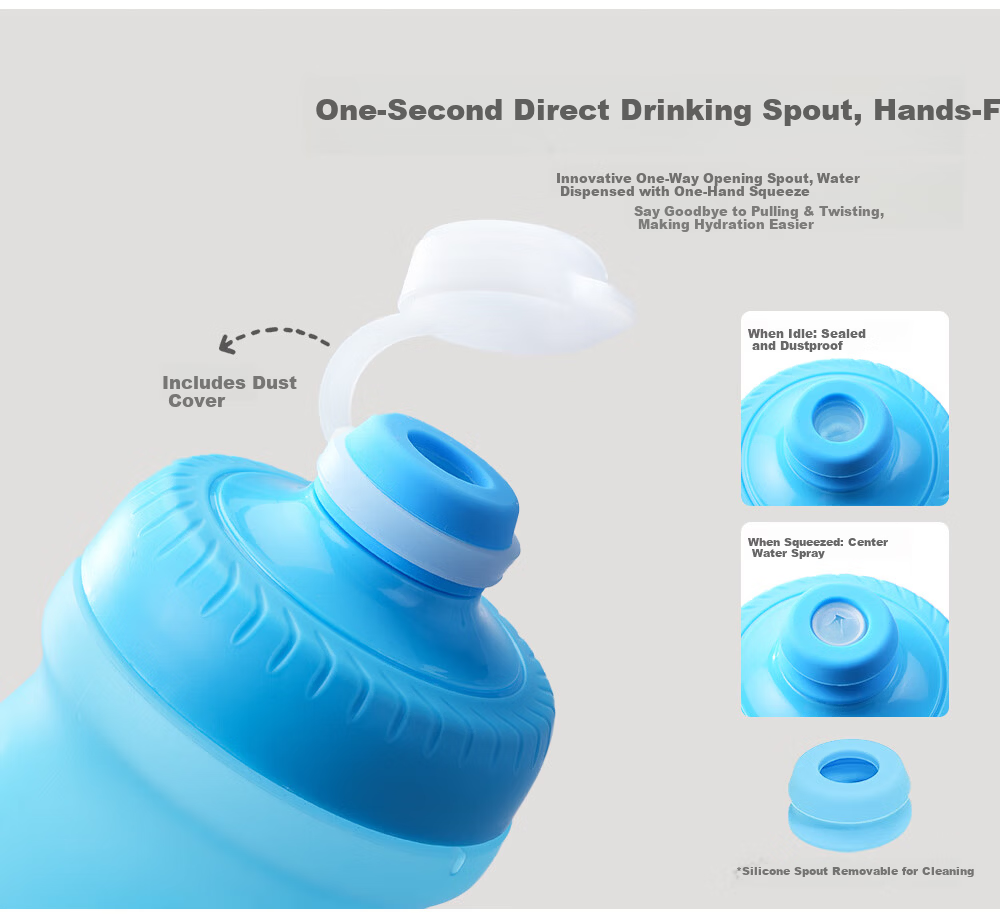 EVR Cycling Water Bottle Colorful Gradient Large Capacity Squeeze Water Dispenser (Illusion) Dreamy Blue Purple 650ML 7