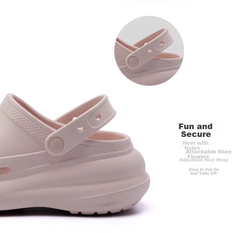XGGC Puff Hole Shoes for Women Summer Trendy Girl Student Beach Open Toe Sandals Black 35-36 5