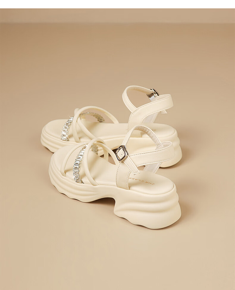 ZHR Summer Women's Sandals for Outdoor Wear, 2026 New Style Women's Shoes, Rhinestone Slippers, Soft-Soled Beach Sandals, M688 Silver, Size 37 20