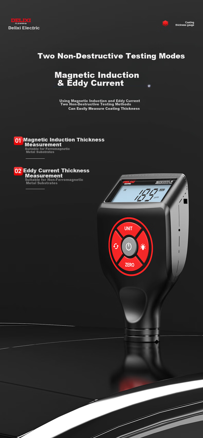 DELIXI ELECTRIC Ultrasonic Thickness Gauge Steel Pipe Wall Thickness Meter Metal Thickness Gauge Steel Plate High Precision Pipeline Boiler Thickness Measurement Instrument 7
