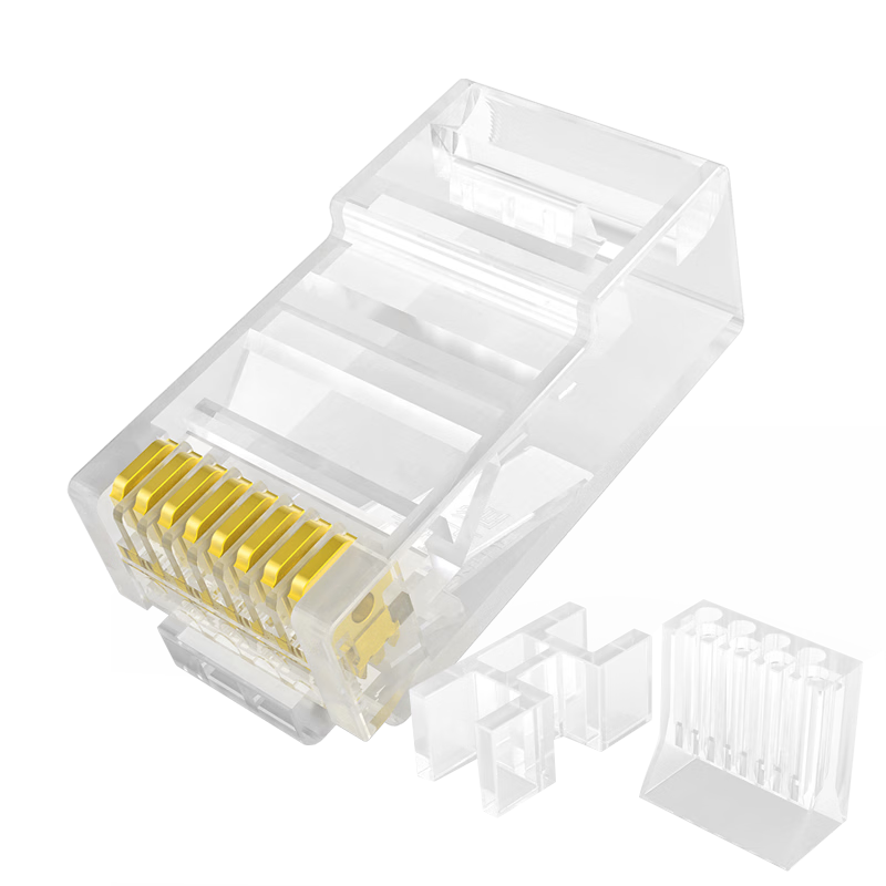 CHOSEAL Cat6 Gold-Plated RJ45 Gigabit Ethernet Connector 8P8C Network Cable Plug 200pcs QS906Z200
