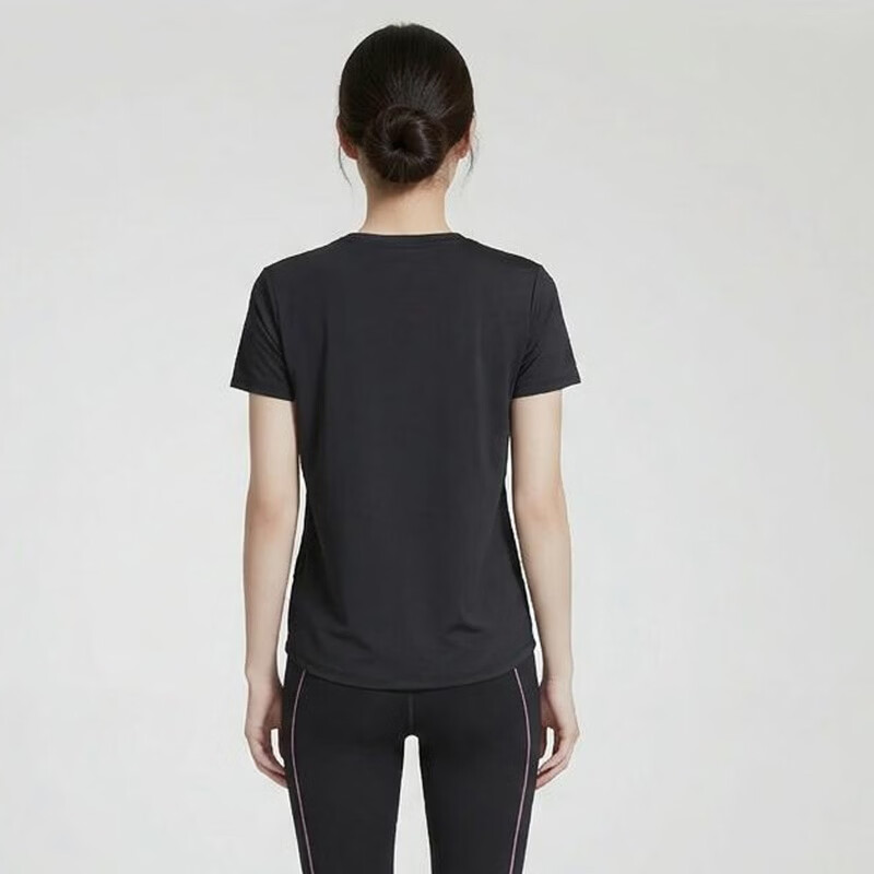 Nike Women's Short Sleeve Training T-Shirt Round Neck Quick-Dry FN2799-013 Black S