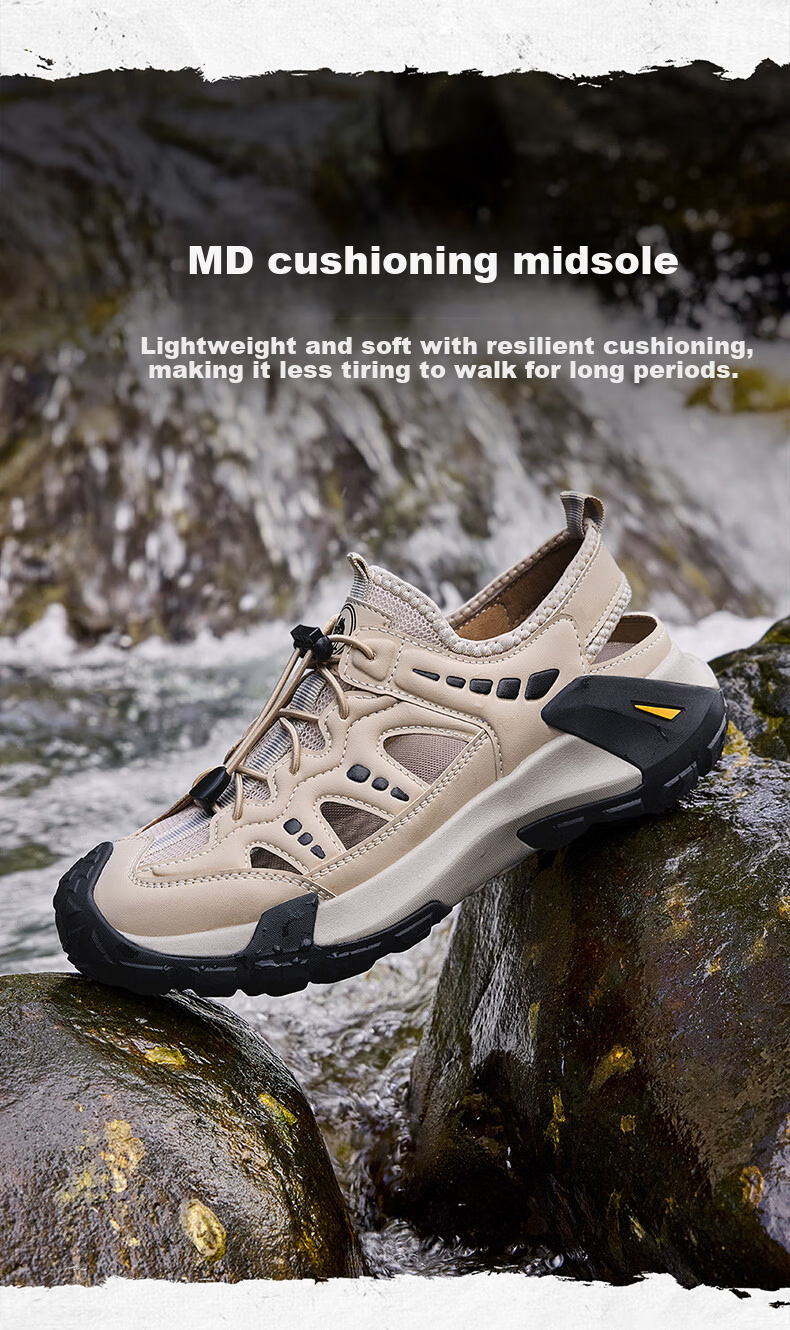 Camel Men's Outdoor Water-Resistant Hollow Toe Sandals P16M342005 Black Size 38 7