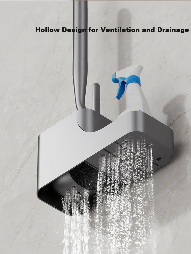 Baoshi Toilet Brush, 2-Pack Wall-Mounted Extended Silicone Bristles, No Dead Angles, Bathroom Cleaning Tool 8