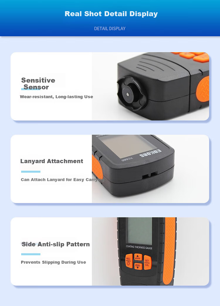 EDKORS Coating Thickness Gauge High-Precision Used Car Paint Thickness Meter Galvanized Layer Thickness Tester 15