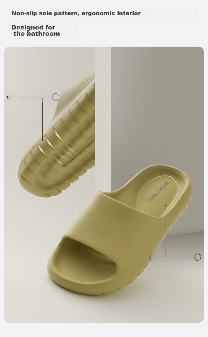 Sanli Men's Non-Slip Home Slippers 2026 New Summer EVA Bathroom Shower Indoor Couple's Cool Slippers for Women 7
