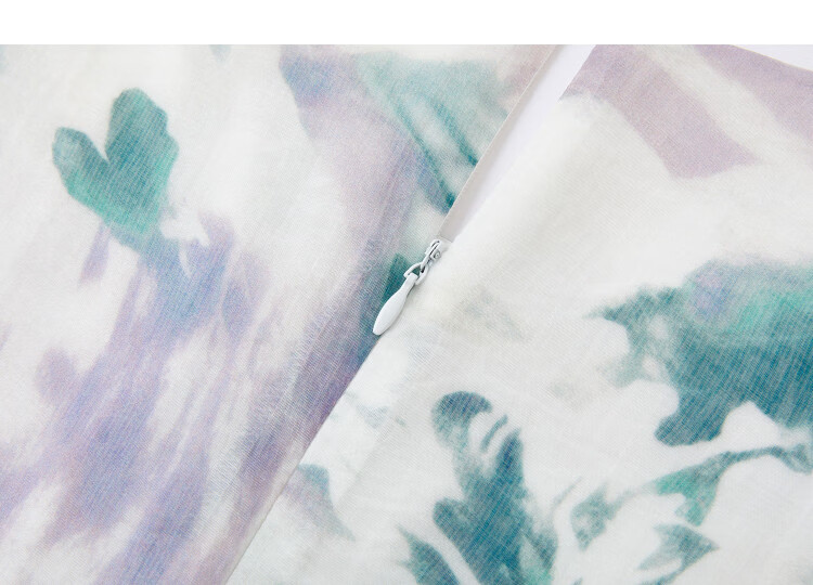 Demana [Refreshing Lyocell] Summer Romantic Print Irregular Patchwork Flared Slim Fit Dress for Women High-End Feel 13