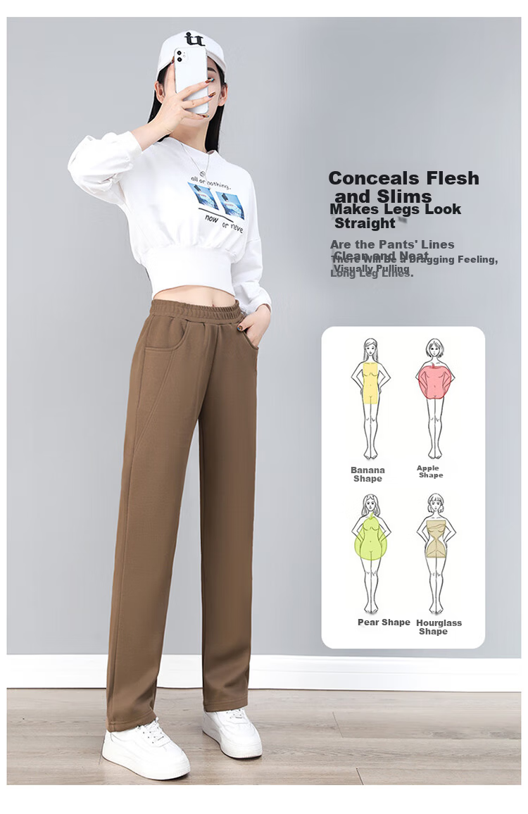 TUCANO Women's Straight-Leg Pants Casual High-Waist Slimming Beige M 4