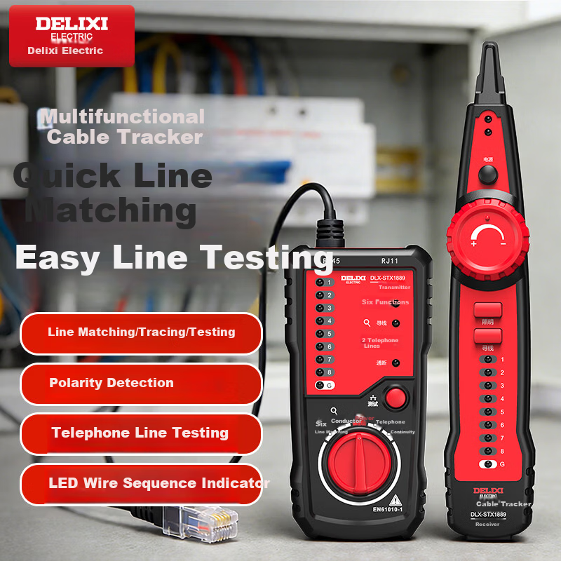 DELIXI ELECTRIC Network Cable Tracker Multifunctional Telephone Network Line Tester Line Tracing Instrument Detection Kit
