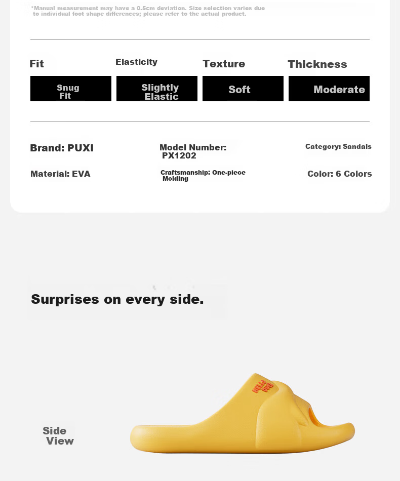 Puxi Little Duck Children's Summer Bath Non-Slip Home Slippers for Boys and Girls 15