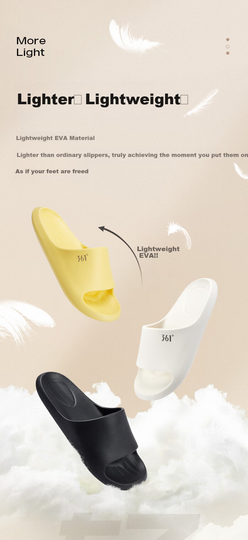 361° Feiyu SE Unisex Silent Thin Sole EVA Indoor Slippers Lightweight Soft Non-Slip Sandals 6