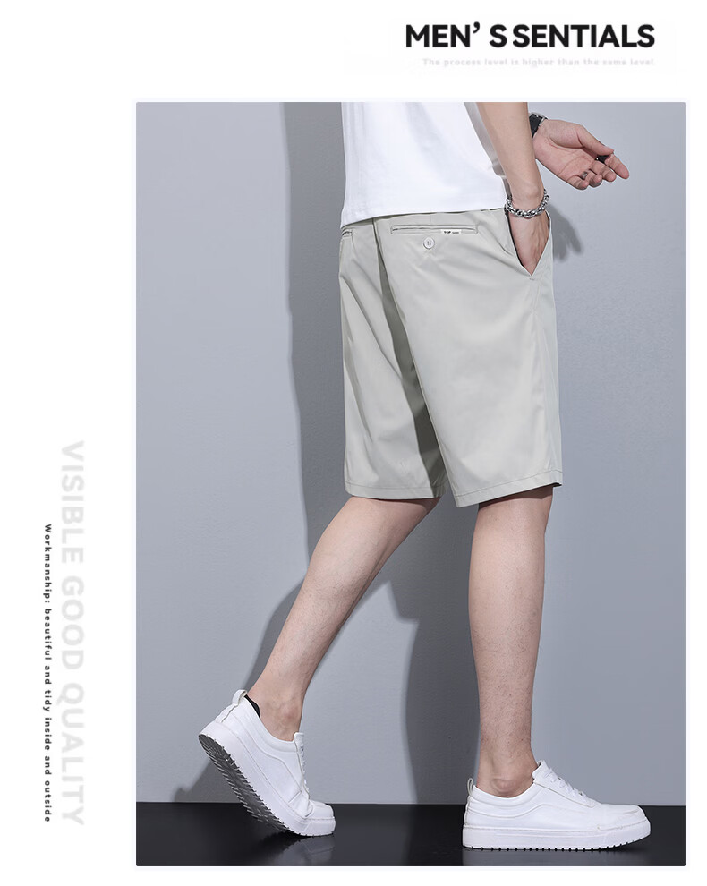 Pierre Cardin Men's Ice Silk Quick-Dry Cooling Sports Casual Shorts Black XL Father's Day Gift 18