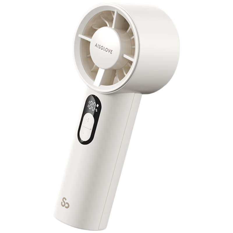 SOLOVE F04 Handheld Portable Mini USB Fan Turbo Electric Fan High Power Cooling Aid Long Battery Life Milk Tea White