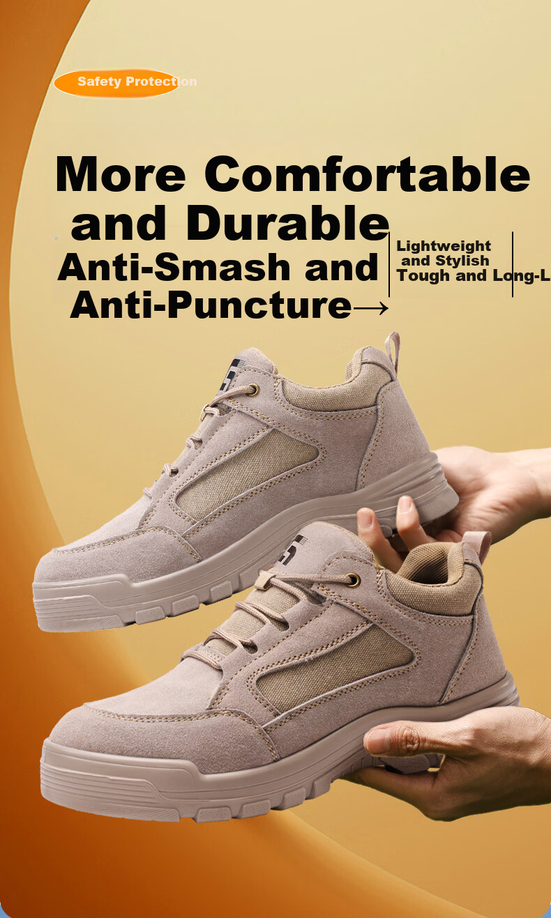 GUYISA Men's Summer Breathable Anti-Smash Anti-Puncture Steel Toe Lightweight Comfortable Safety Work Shoes 5115LT Size 39 2