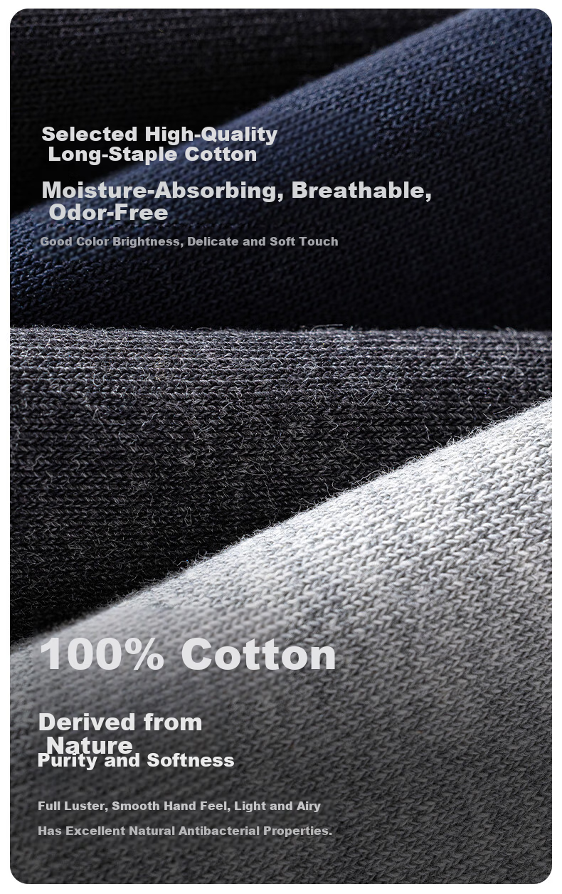 Pierre Cardin Men's 100% Cotton Socks Four Seasons Antibacterial Odor-Resistant Mid-Calf Seamless Autumn Winter Business Cotton Socks Gift Box 4